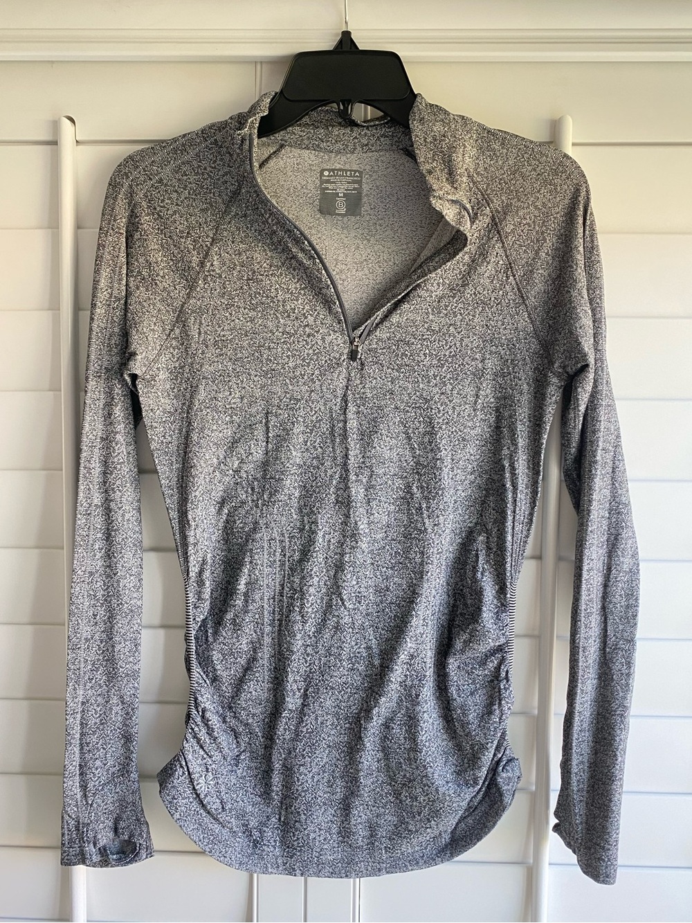 Athleta Quarter Zip Mock Neck Heather Gray Active Top M